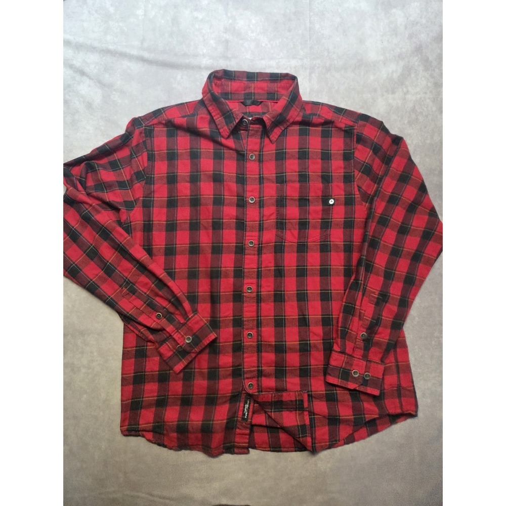 Marmot Bodega Lightweight Flannel Shirt Travel Mens Large RARE DARK FIRE